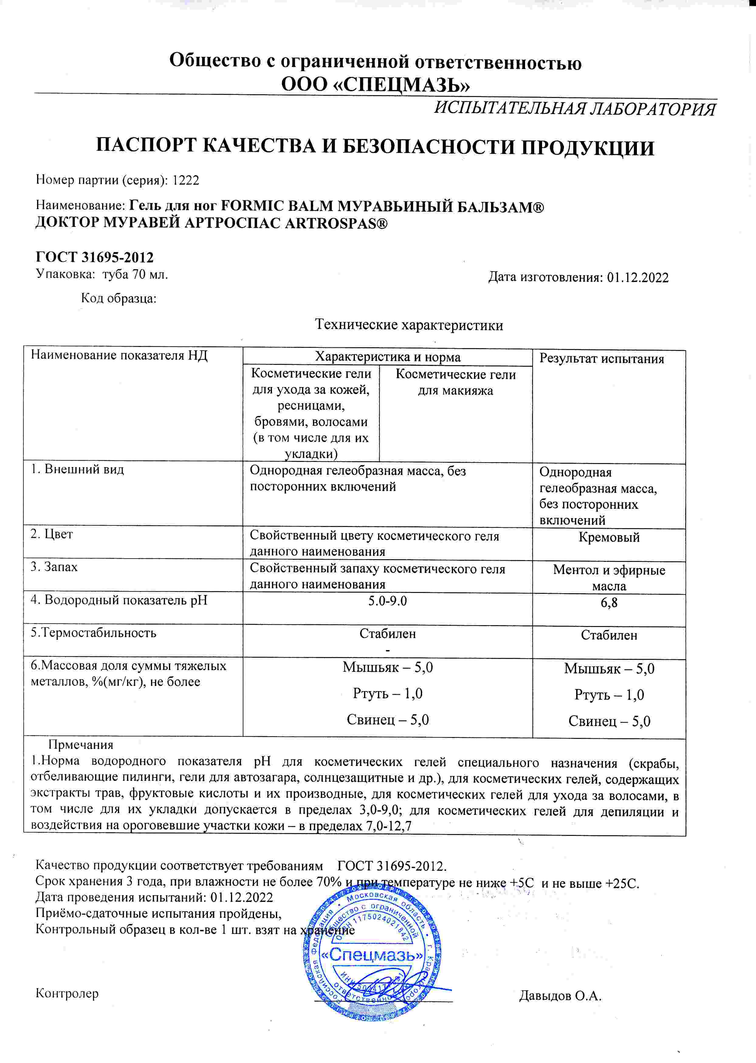 Паспорт №122022
